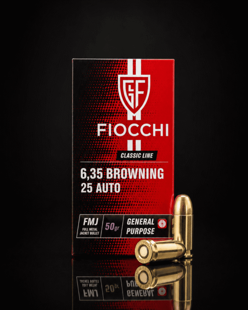 Cartouches Fiocchi 6,35 mm / .25 ACP FMJ 50 gr
